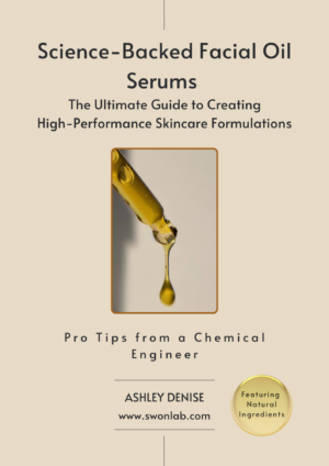 Oil-Based Serum Formulation Guide ebook cover showing golden dropper