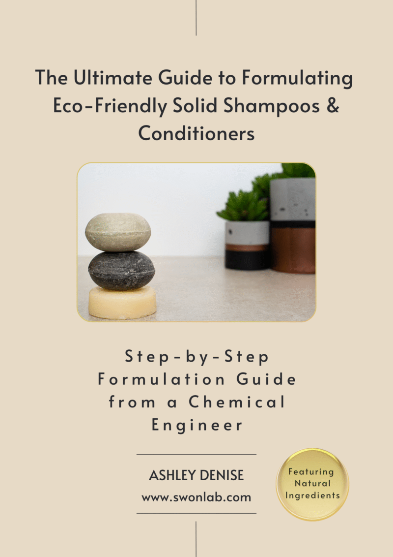 Hair care eBook cover – A guide to healthy scalp and hair formulation by Ashley Denise, Swonlab.com